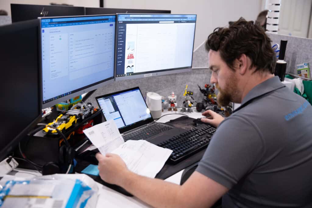 A member of the Envisage Technology team at work