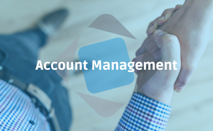 A photograph of a business handshake with the words Account Management
