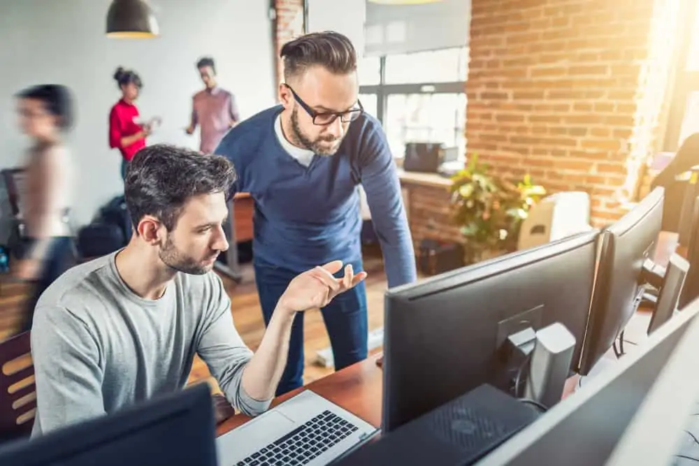 Software developers working on a project